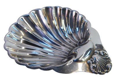 Lot 251 - An Elizabeth II silver butter dish, of shell...