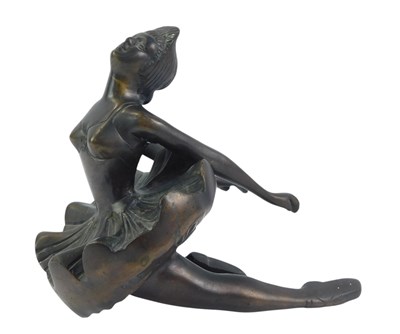 Lot 263 - 20thC School. A bronze figure of a ballerina,...