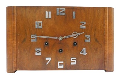 Lot 270 - A 1930s walnut cased mantel clock, with Arabic...