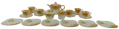 Lot 438 - A Shelley porcelain Acacia pattern part tea...