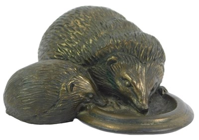 Lot 119 - A bronze figure group, depicting a mother and...