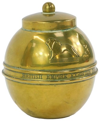 Lot 120 - A Lipton's brass souvenir tea caddy, of orb...