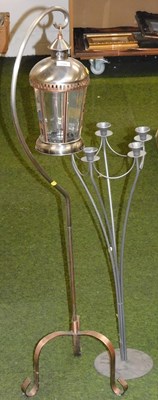 Lot 2349 - An aluminium and copper garden candle lantern,...