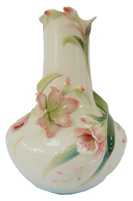 Lot 144 - A Franz porcelain Freesia pattern vase, of...