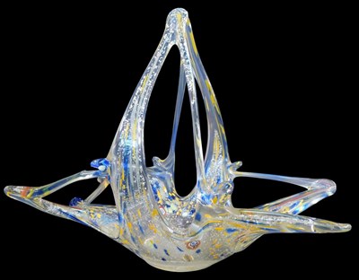 Lot 136 - A Murano style glass basket, of pierced...