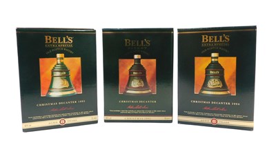 Lot 18 - Three Bell's Scotch whisky Christmas decanters,...