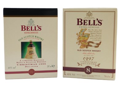 Lot 25 - Two Bell's Scotch whisky Christmas decanters,...