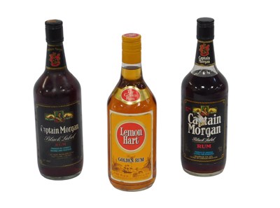 Lot 173 - Two bottles of Captain Morgan Black Label rum,...