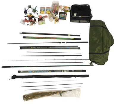Lot 200 - Various fishing tackle, to include whips,...