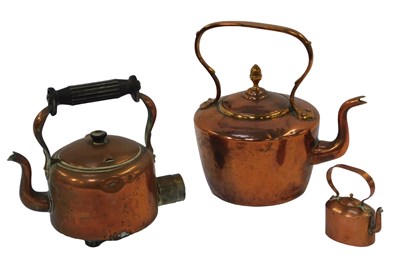 Lot 188 - A Victorian copper kettle, 30cm high, a...