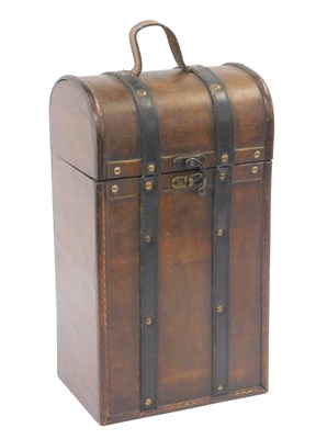 Lot 190 - A late 20thC wooden bottle box, with black...