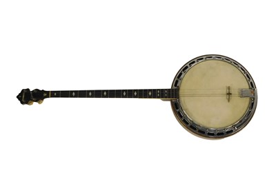 Lot 205 - A Ludwig Kenmore USA banjo, with ebonised and...