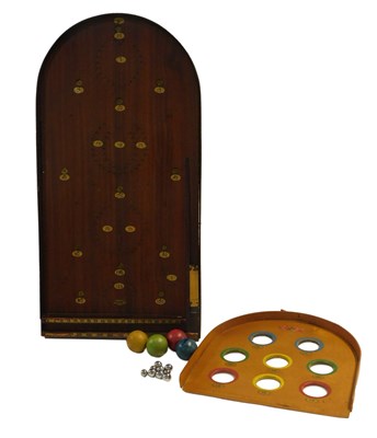 Lot 204 - A mahogany bagatelle board, 75.5cm...