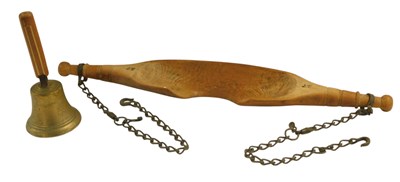 Lot 198 - An elm yoke, initialled J T, 89cm wide,...