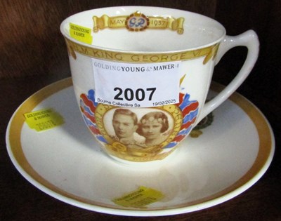 Lot 2007 - A Shelley George VI commemorative teacup and...