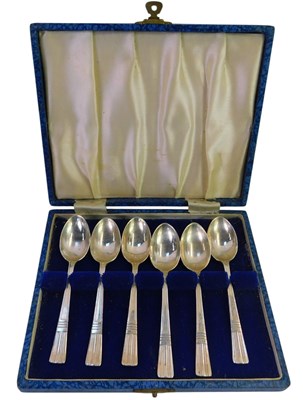 Lot 305 - A set of six Elizabeth II silver coffee spoons,...