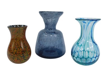 Lot 329 - Three studio glass vases, comprising a Benny...