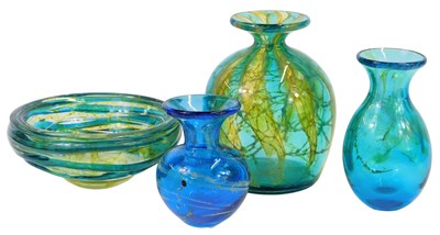 Lot 332 - A group of Mdina glassware, comprising a clear...