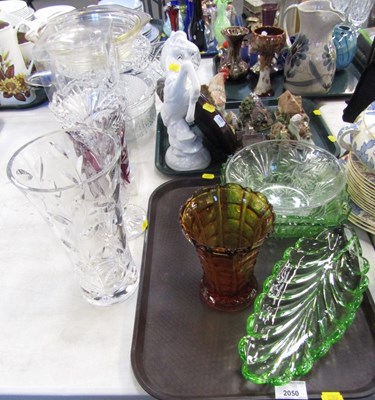 Lot 2050 - Glassware, including coloured glass vases,...