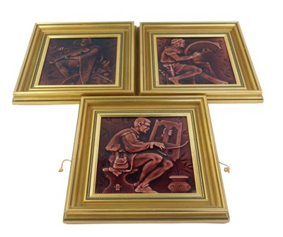 Lot 352 - A set of three late 19thC Minton brown glazed...
