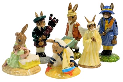 Lot 354 - Six Royal Doulton Bunnykins figures, modelled...
