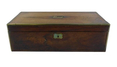 Lot 355 - A Victorian rosewood and brass bound writing...