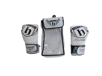 Lot 356 - A pair of Hatton white boxing gloves, Cool...
