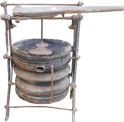 Lot 878 - 19thC blacksmith's bellows. (AF)