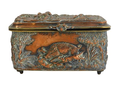 Lot 361 - A 19thC Continental copper casket, formerly...