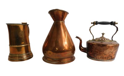 Lot 364 - A group of copper ware, comprising a half...