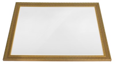 Lot 432 - A rectangular gilt wall mirror, with moulded...
