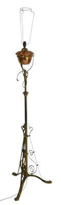 Lot 437 - An early 20thC copper and brass Art Nouveau...
