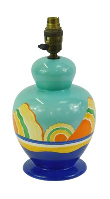 Lot 397 - A Flosmaron pottery table lamp, of baluster...