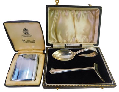 Lot 408 - An Edward VIII silver child's spoon and pusher,...