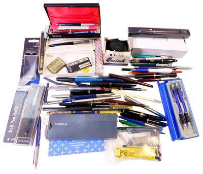 Lot 410 - A group of fountain and ballpoint pens,...
