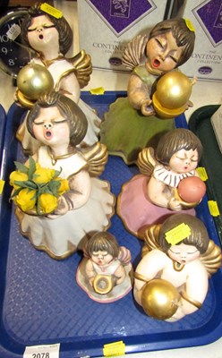 Lot 2078 - Six Singing Angel figures.