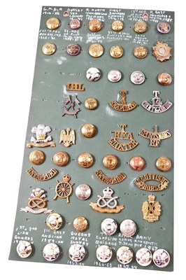Lot 279 - A collection of cap badges, shoulder titles,...