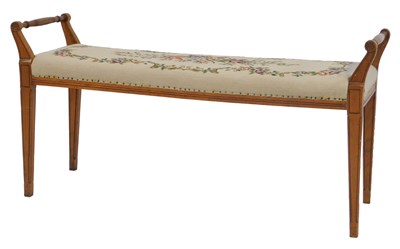 Lot 489 - An Edwardian beech window seat, with shaped...