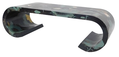 Lot 503 - An Oriental ebonised coffee table, decorated...