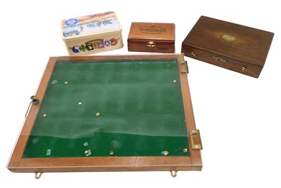 Lot 283 - A shallow display case, with Perspex door on...