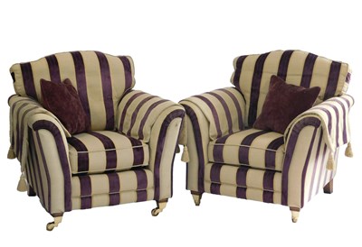 Lot 513 - A pair of Alstons armchairs, upholstered in...