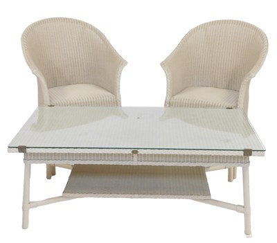 Lot 521 - A Lloyd Loom Spalding cream coloured coffee...