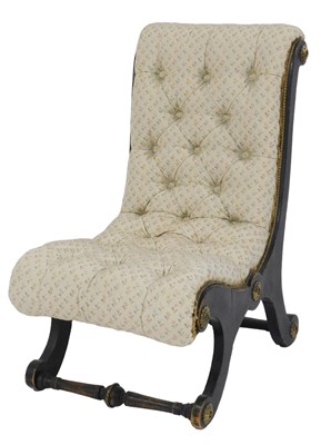 Lot 523 - A Victorian ebonised and gilt metal nursing...