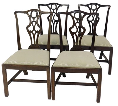 Lot 730 - A set of four 19thC Chippendale style mahogany...
