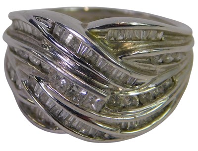 Lot 309 - A 9ct white gold and diamond ring, set with...