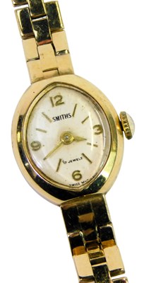 Lot 76 - A Smiths lady's 9ct gold cased wristwatch, the...