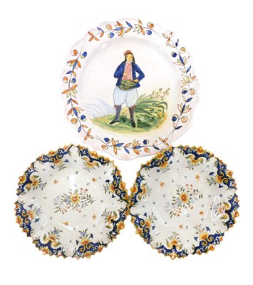 Lot 295 - A pair of late 19th/early 20thC French Faience...