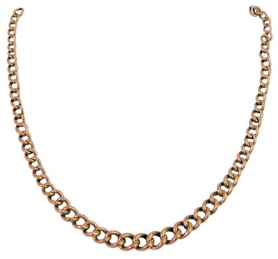 Lot 82 - A rose gold graduated curb link chain, approx...