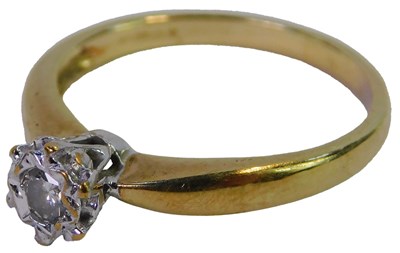 Lot 95 - A 9ct gold and diamond solitaire ring,...