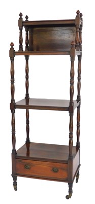 Lot 479 - A Victorian rosewood whatnot, the top with a...